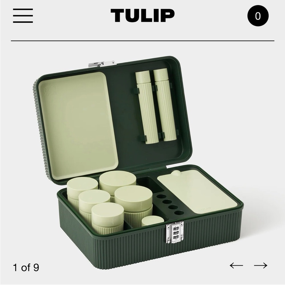 TULIP Cream Party Supply Storage Kit - Discreet Stash Box. NEVER USED.